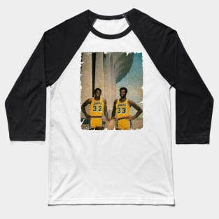 Magic Johnson and Kareem Abdul Jabbar Baseball T-Shirt